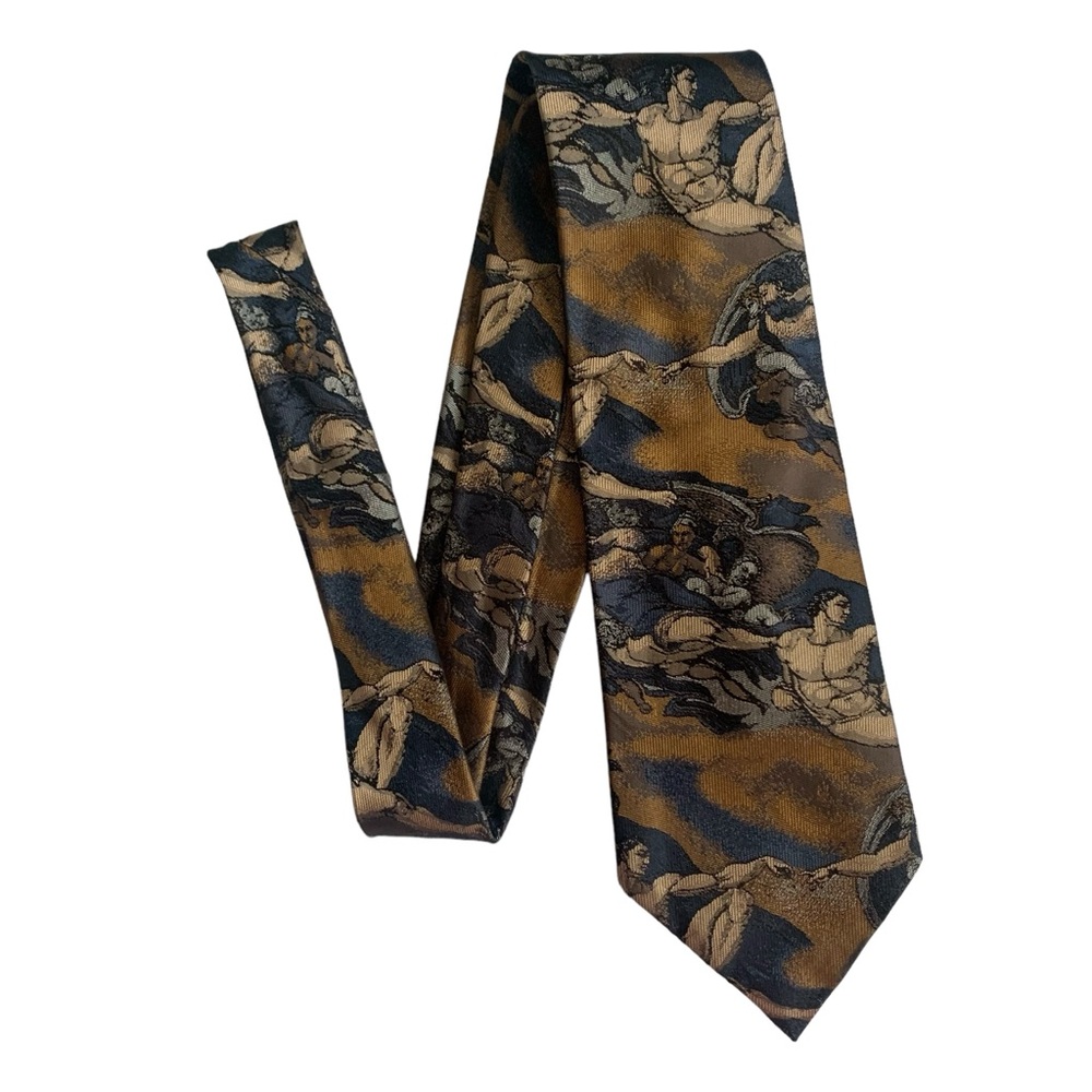 The Rack The Art of Ties Michelangelo The Creation of Man Vintage Silk Tie